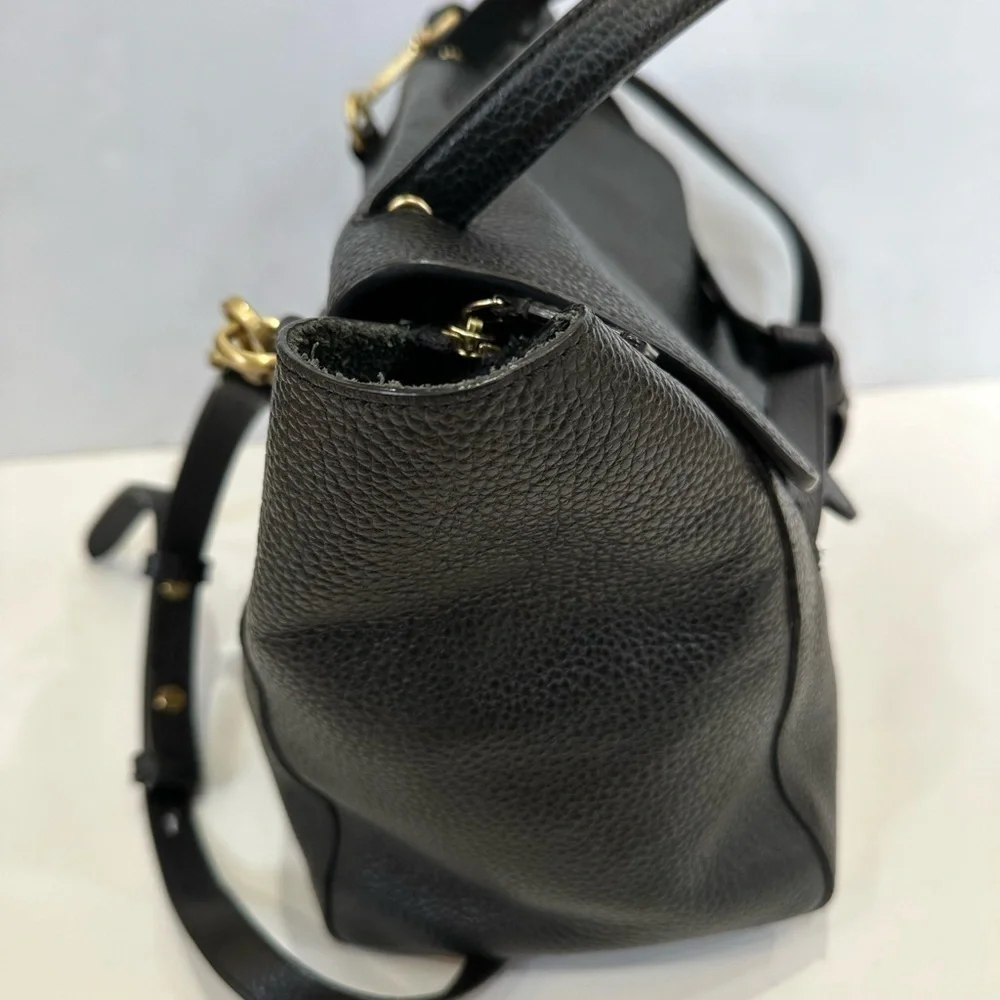 Annabel Ingall Black Pebbled Leather Annie Satchel Bag EXCELLENT